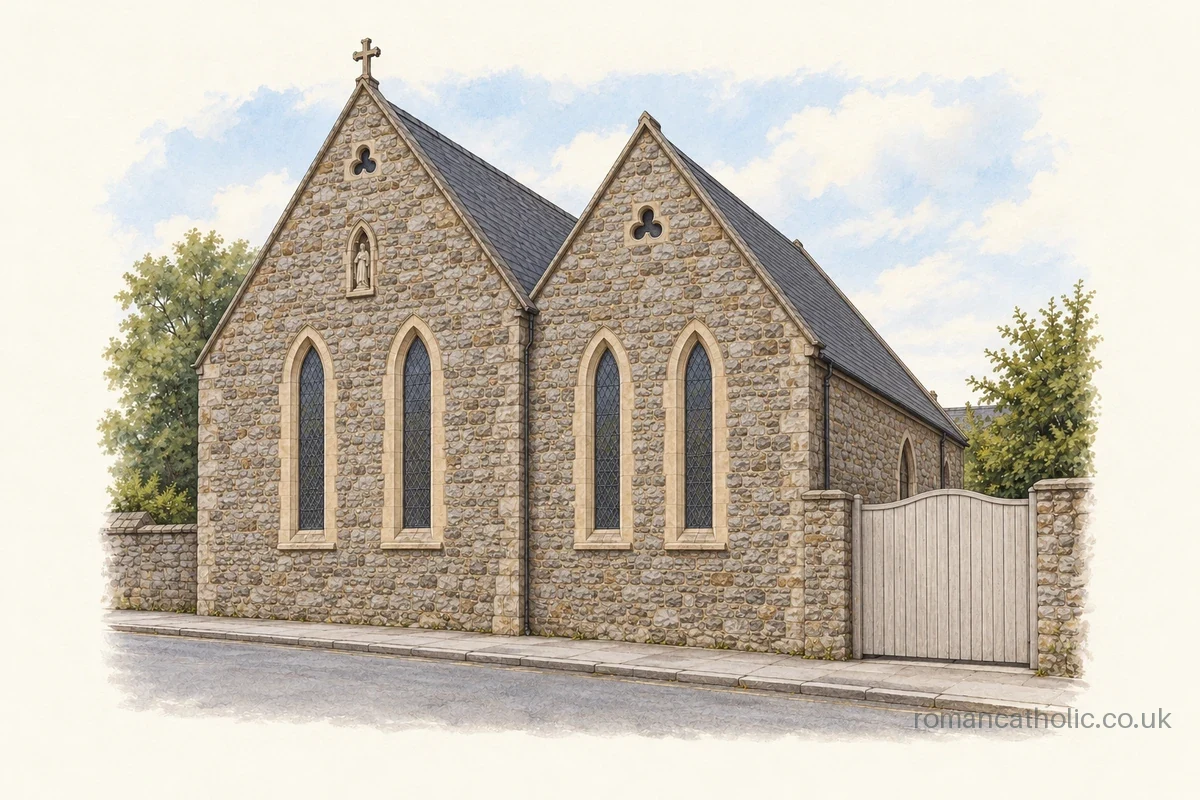 Our Lady and St Neot in Liskeard, with adjoining Gothic stone gables.
