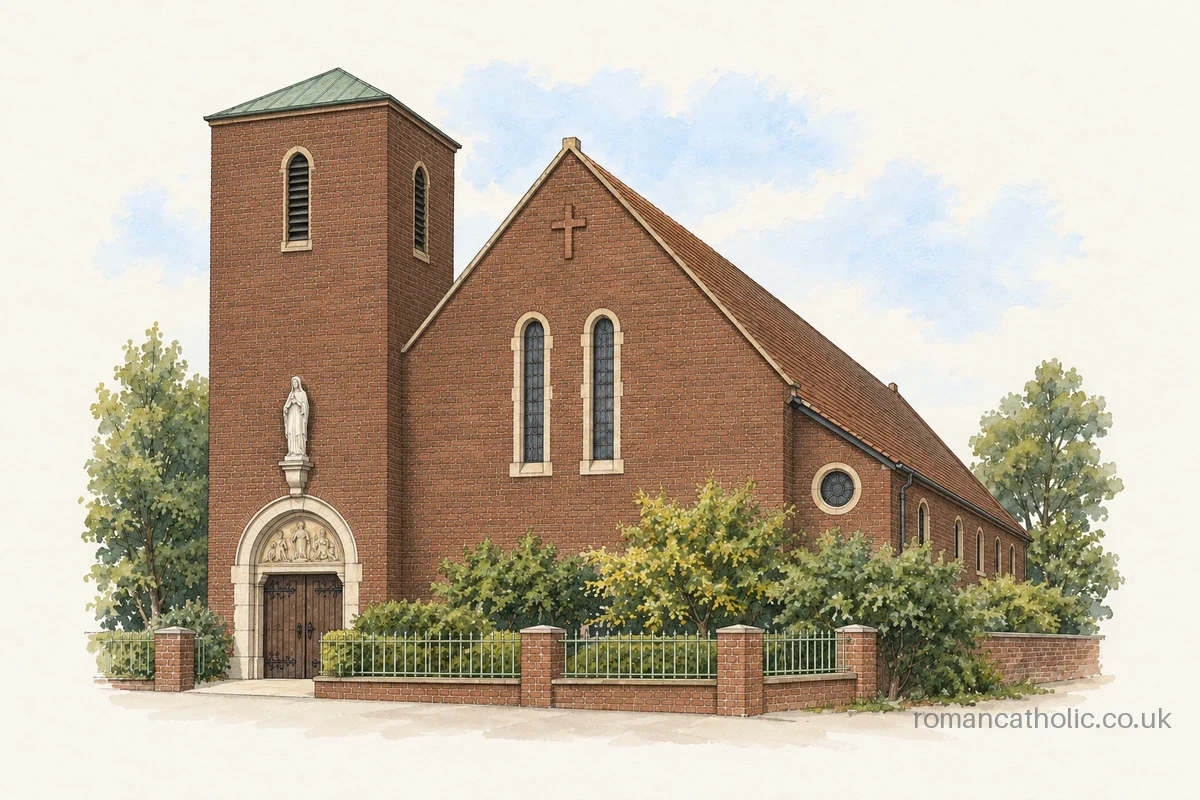 Illustration of Church of St Bernadette, Hillingdon.