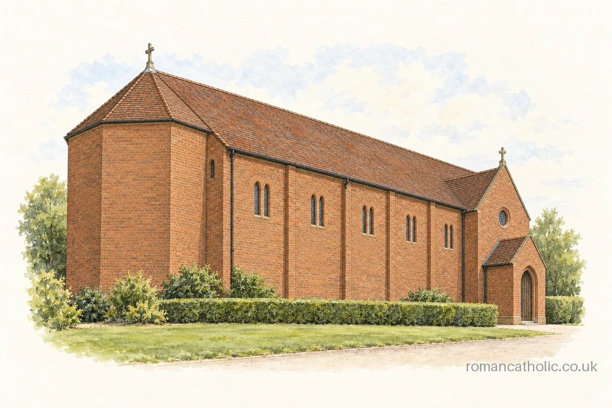 St Helen, North Watford, with its polygonal apse and round-arched side windows.