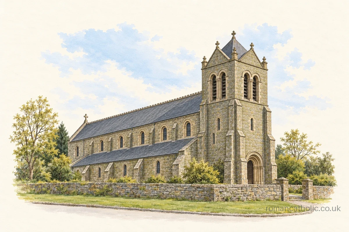 Our Lady and St Mary Magdalene in Tavistock with tall stone tower and round-arched windows.