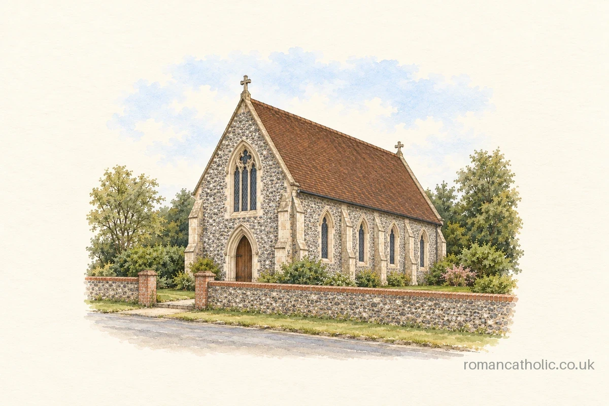 St Richard of Chichester, Slindon, with its steep roof and flint Gothic walls.