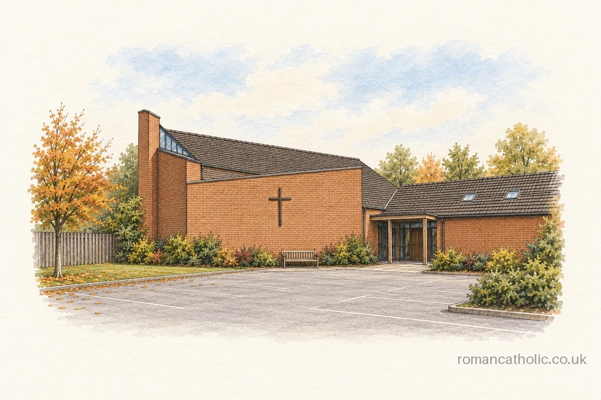 St Peter and St Paul in Earl Shilton, with angular brick walls and a raised sanctuary rooflight.