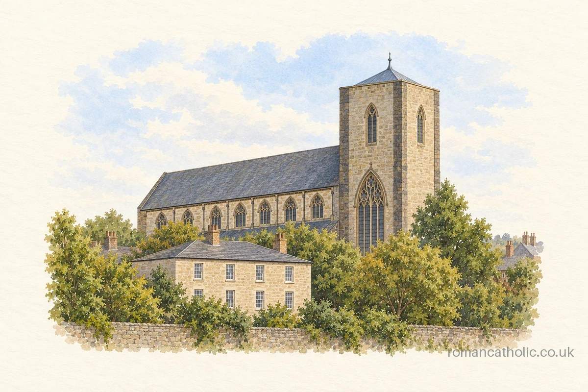 St Alban’s in Macclesfield, its square tower and slate nave rising above the town.