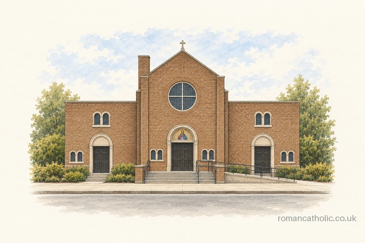 Illustration of St Augustine of Canterbury, Barkingside.