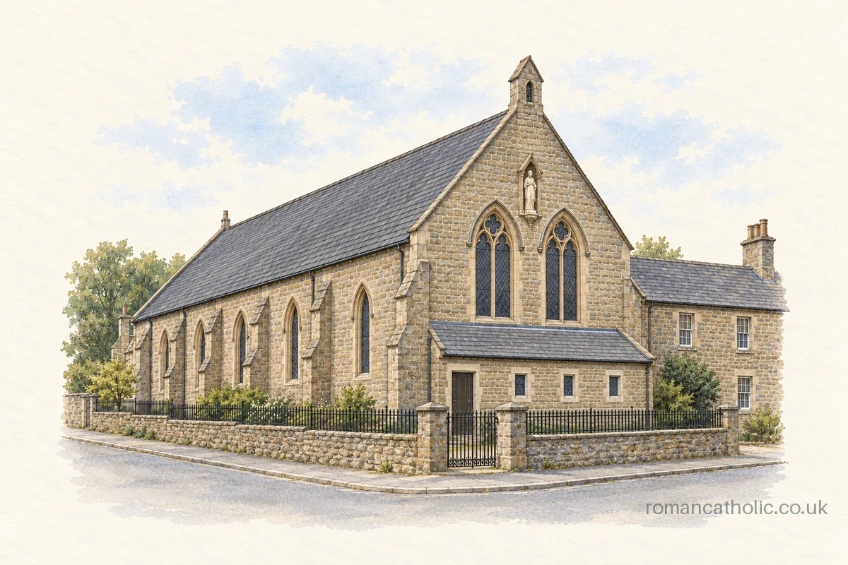 St Charles Borromeo in Attercliffe, a stone Gothic church with paired front windows and a small bellcote.