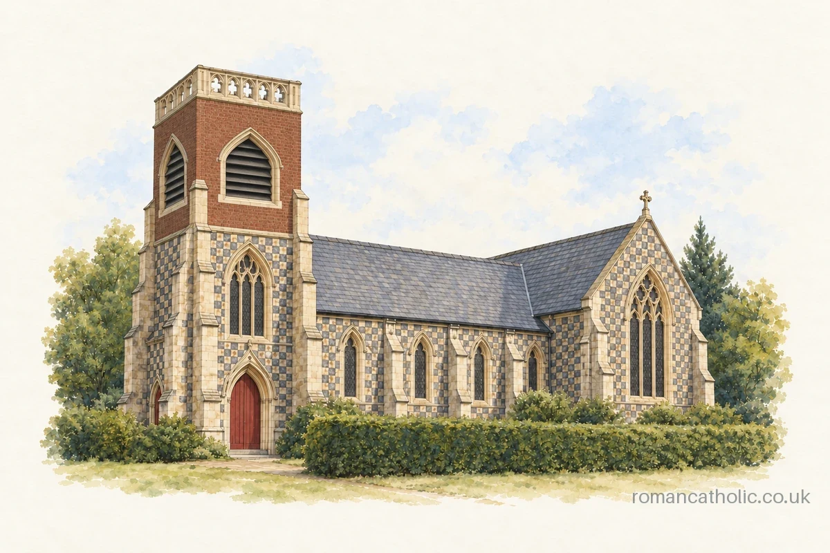 St Colman, Cosham, with its square tower and checkerboard masonry.