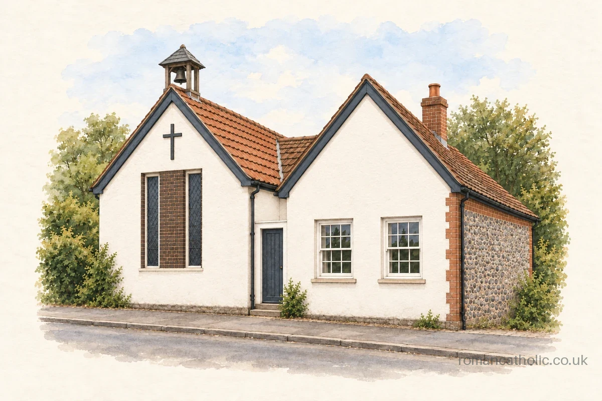 St Henry Walpole in Burnham Market, a small paired-gable church with timber bellcote.