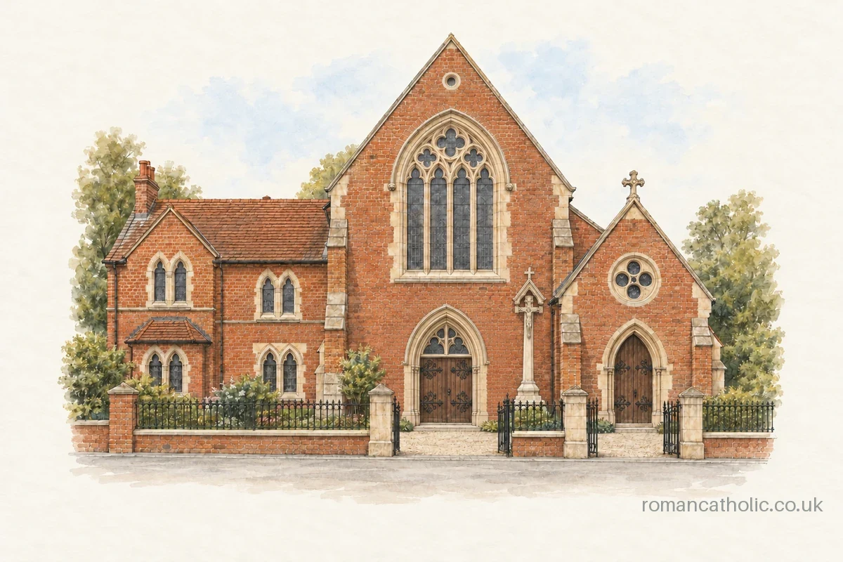 St Marys, Gosport, with its tall Gothic window and lower aisle frontage.