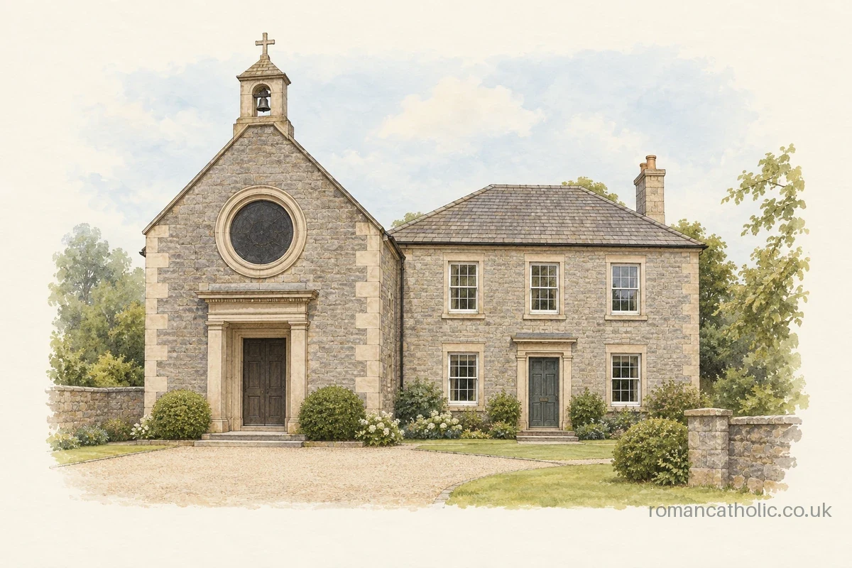 St Michael the Archangel in Hathersage, with a circular front window and small bellcote.