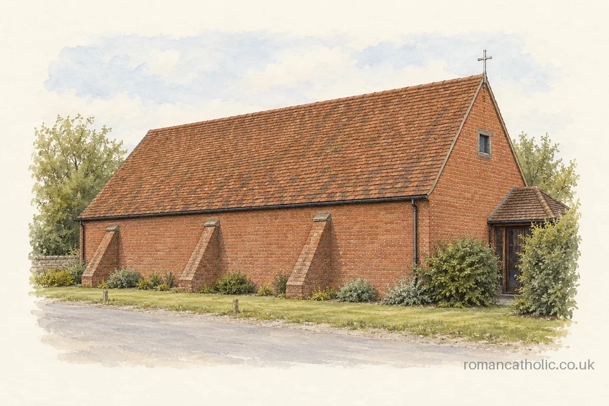 St Patrick’s church at East Ilsley, a simple red-brick former barn chapel.