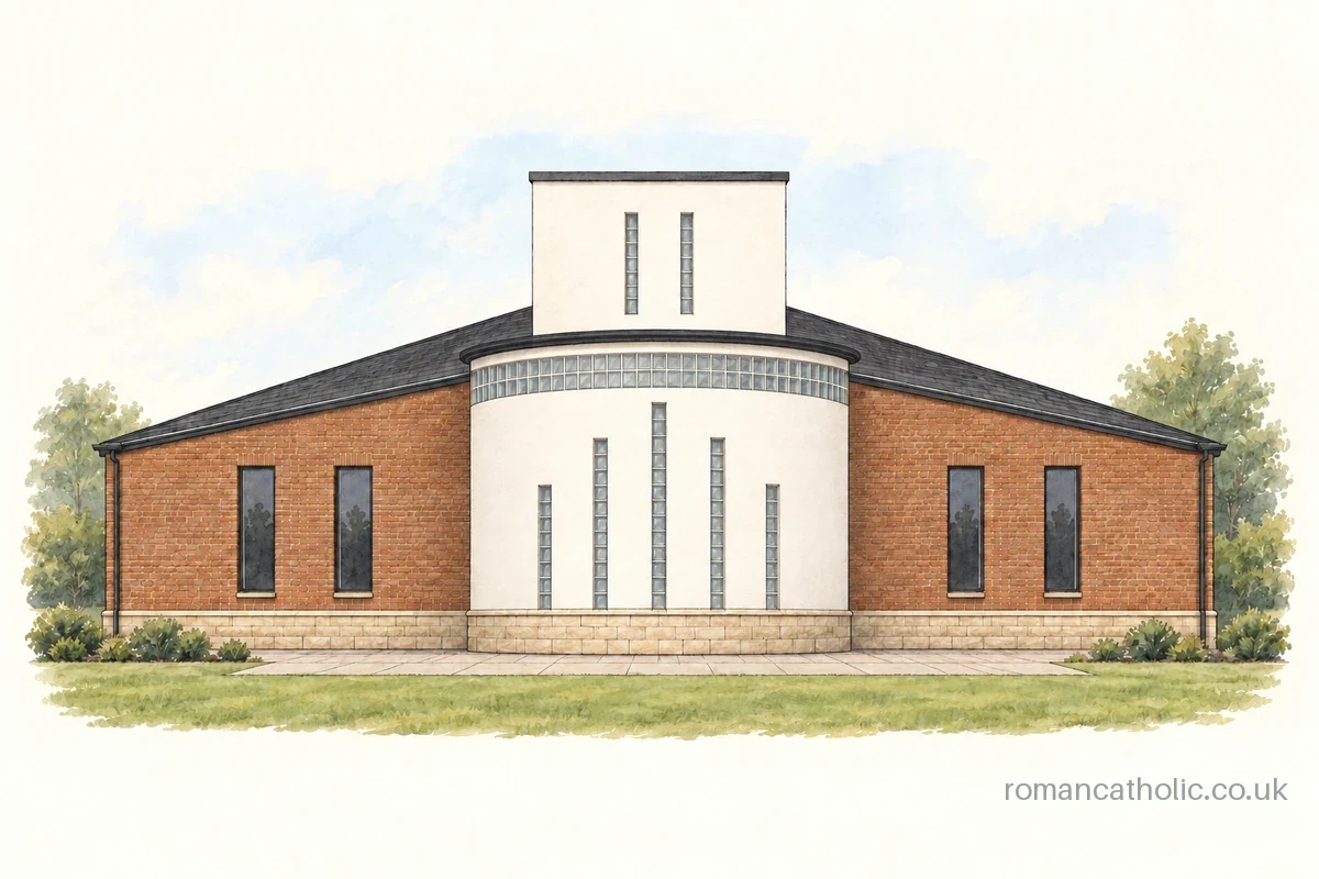 Architectural illustration of St. Therese of Lisieux.