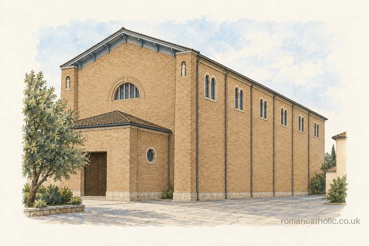 Sacred Heart on Carlton Hill, with a brick basilican nave and high arched clerestory windows.